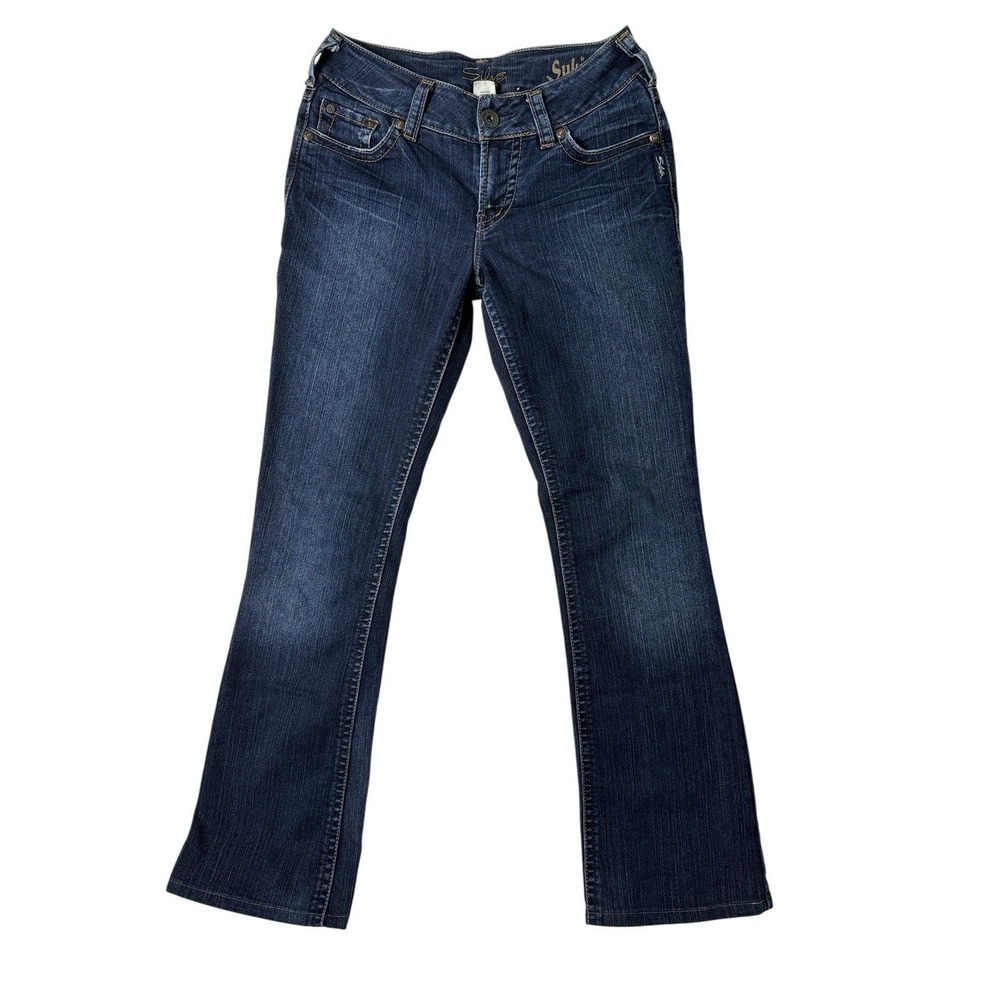 Silver Jeans Co Suki Curvy Bootcut Denim Jeans 26 33 Dark Wash Blue (28x29.5)
